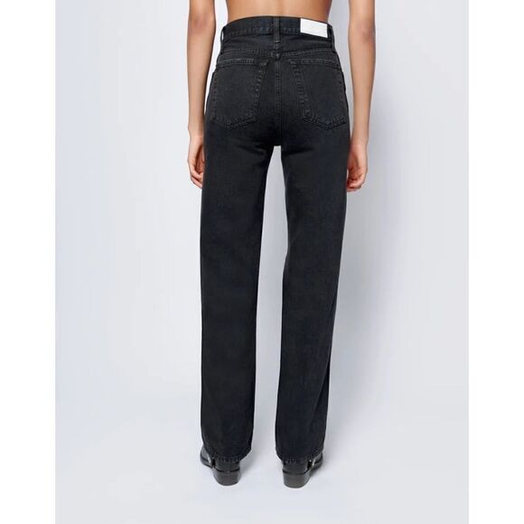 RE/DONE Originals High Rise Loose in Washed Black With Rips - Picture 3 of 14